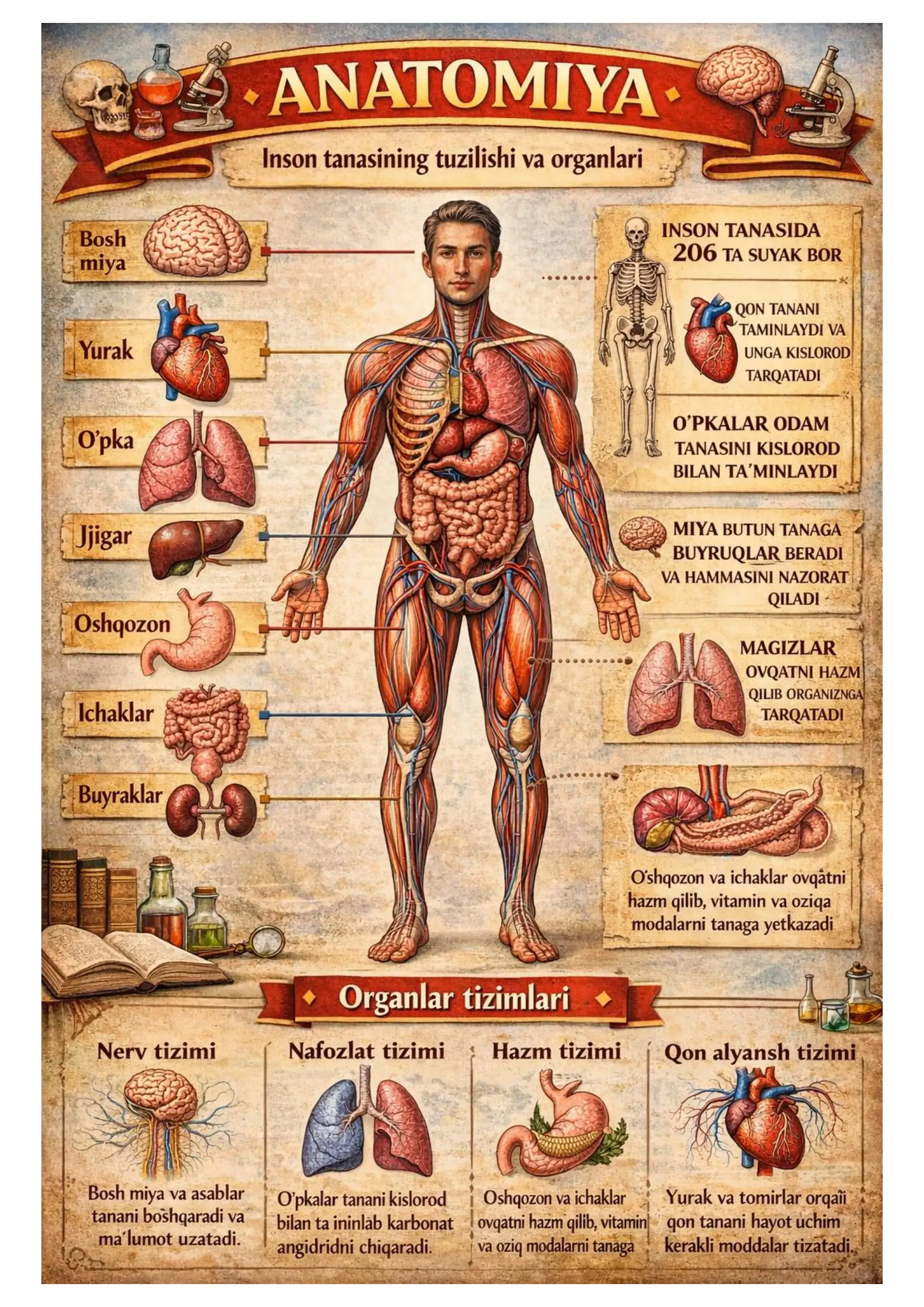 Inson tanasining tuzilishi va organlari