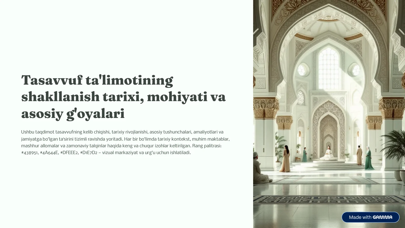 Tasavvuf ta'limotining shakllanishi