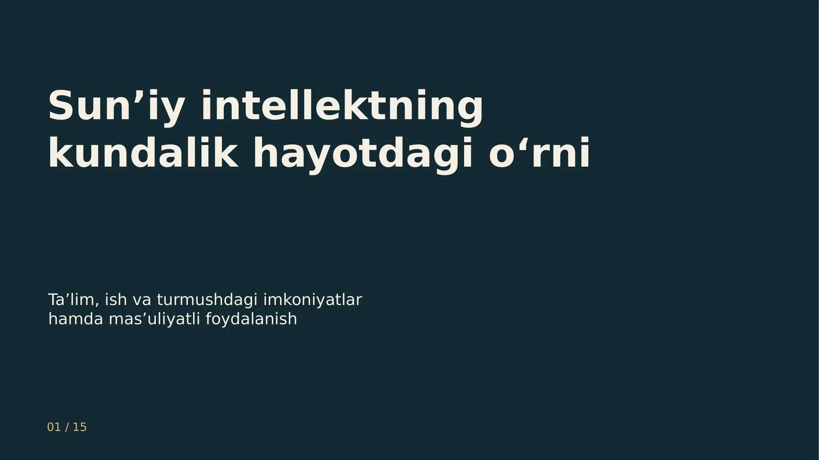 Sun’iy intellekt va Raqamli o‘qitish