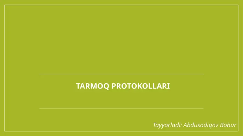 Tarmoq protokoli