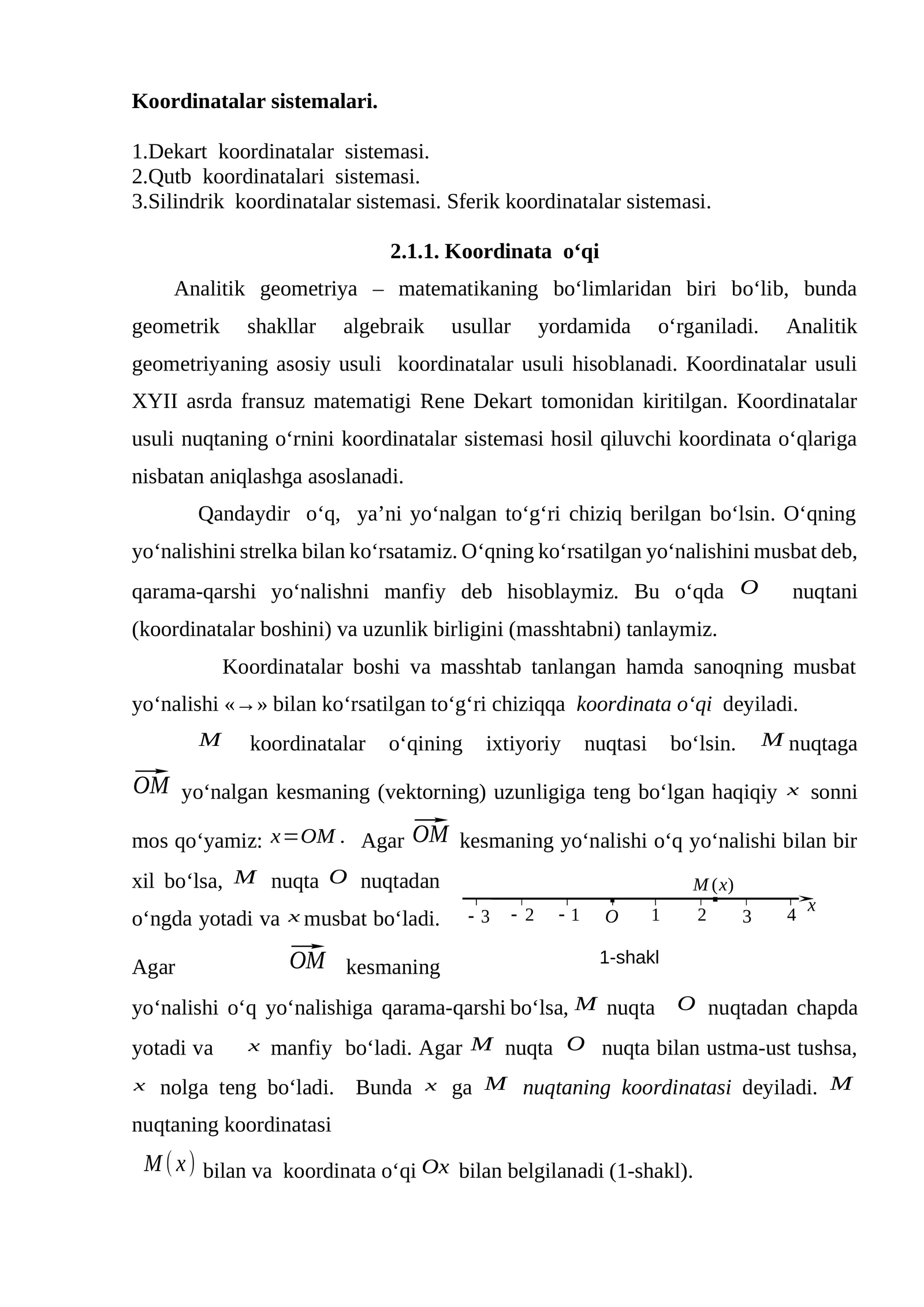 Koordinatalar sistemalari