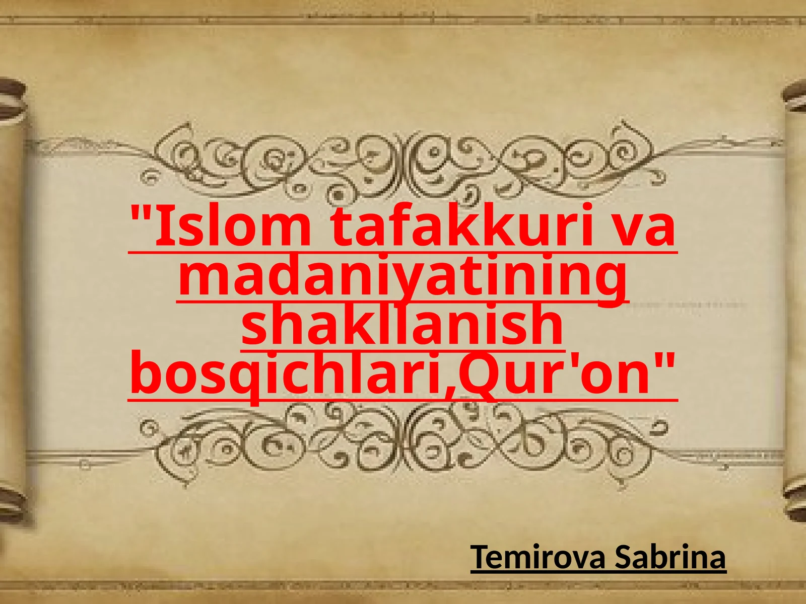 Islom tafakkuri va madaniyati