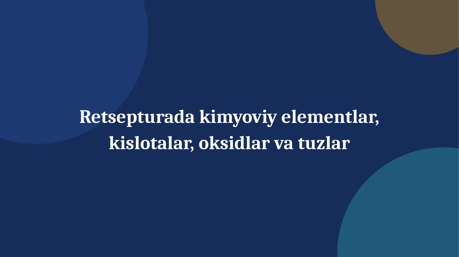 Retsepturada kimyoviy elementlar