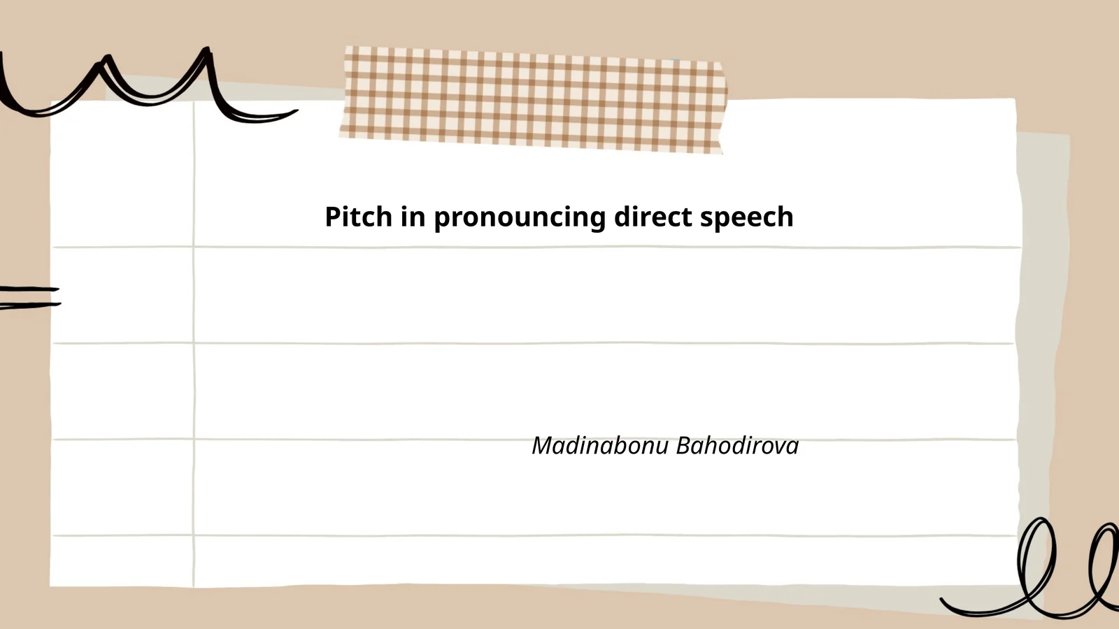 Pitch in pronouncing direct speech