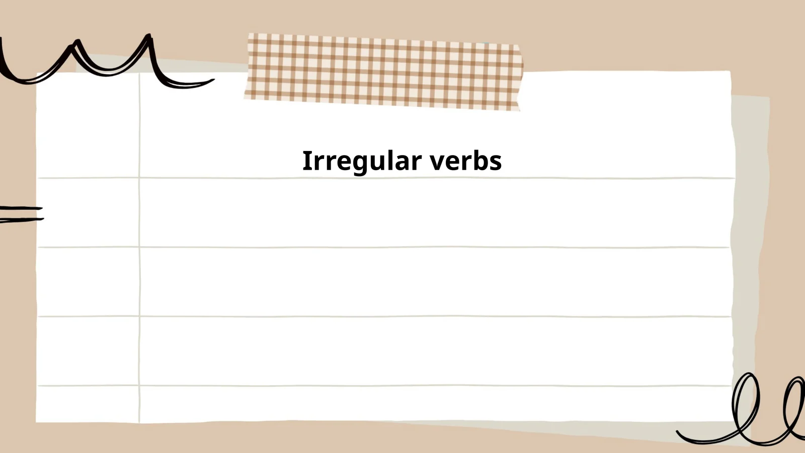 Irregular verbs