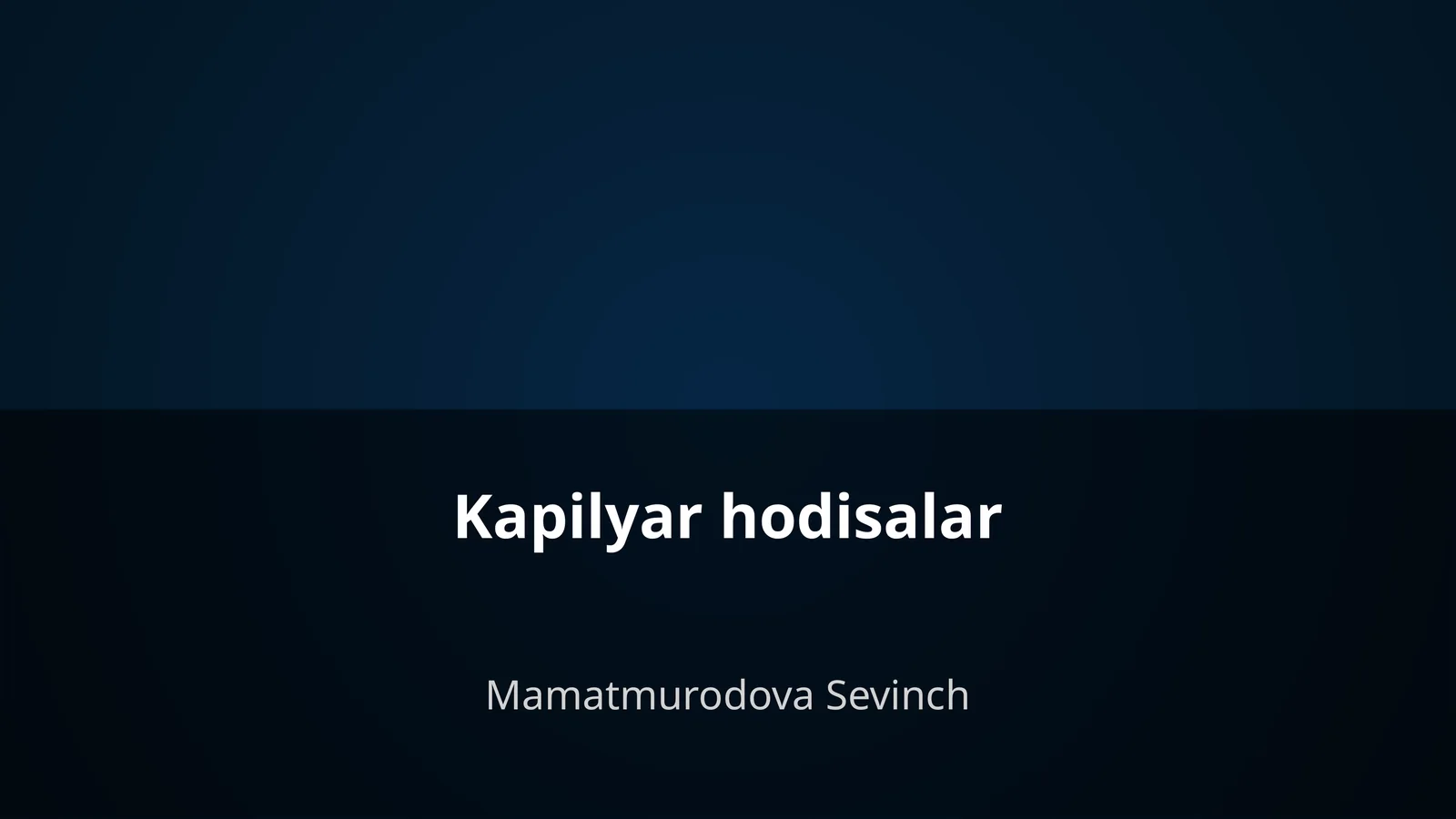Kapilyar hodisalar
