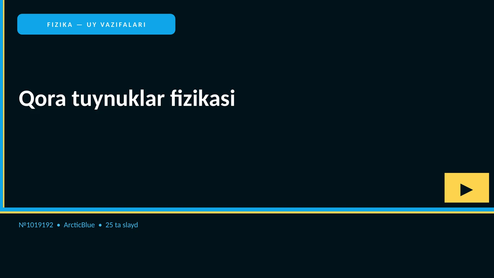 FIZIKA — UY VAZIFALARI