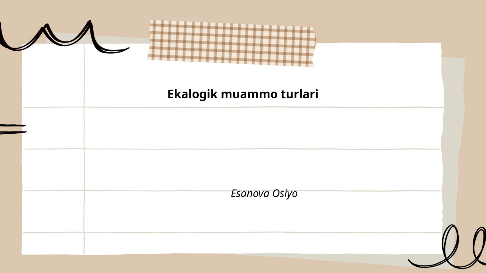 Ekalogik muammo turlari