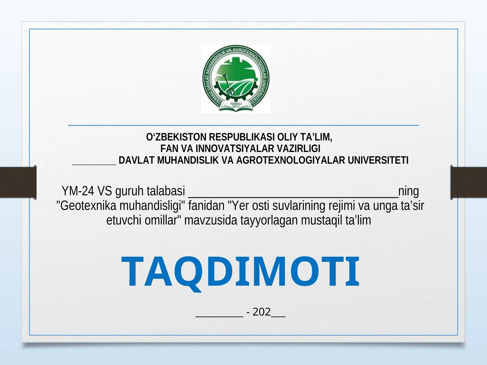 Yer osti suvlarining rejimi va unga ta’sir etuvchi omillar