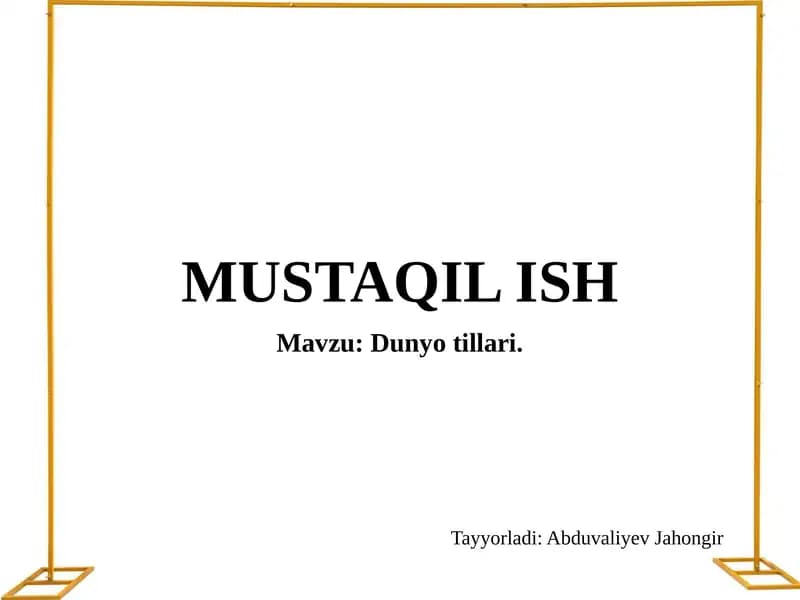 MUSTAQIL ISH