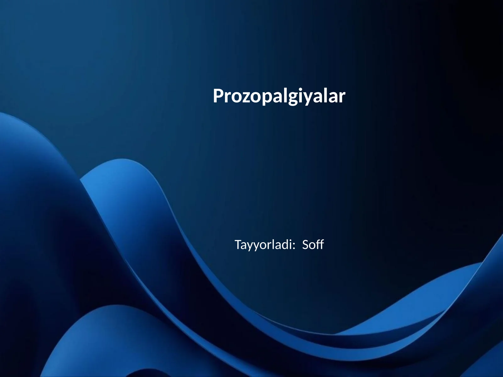 Prozopalgiyalar