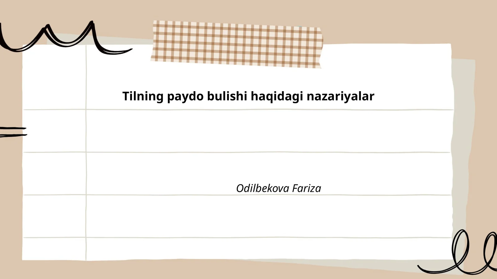 Tilning paydo bulishi haqidagi nazariyalar