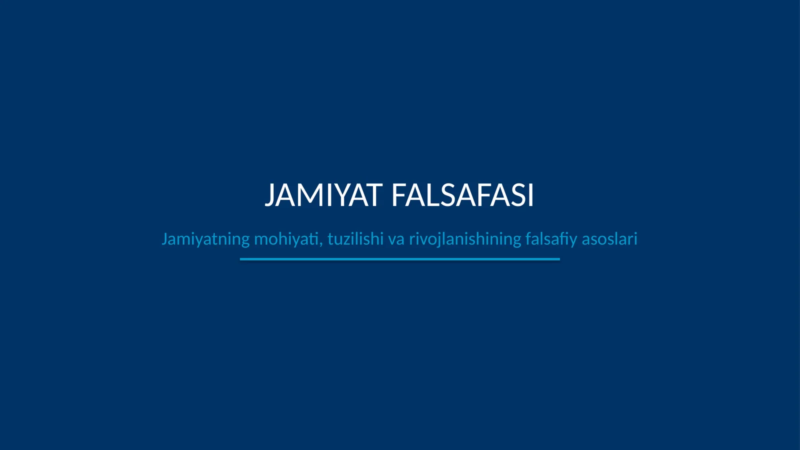 Jamiyat falsafasi