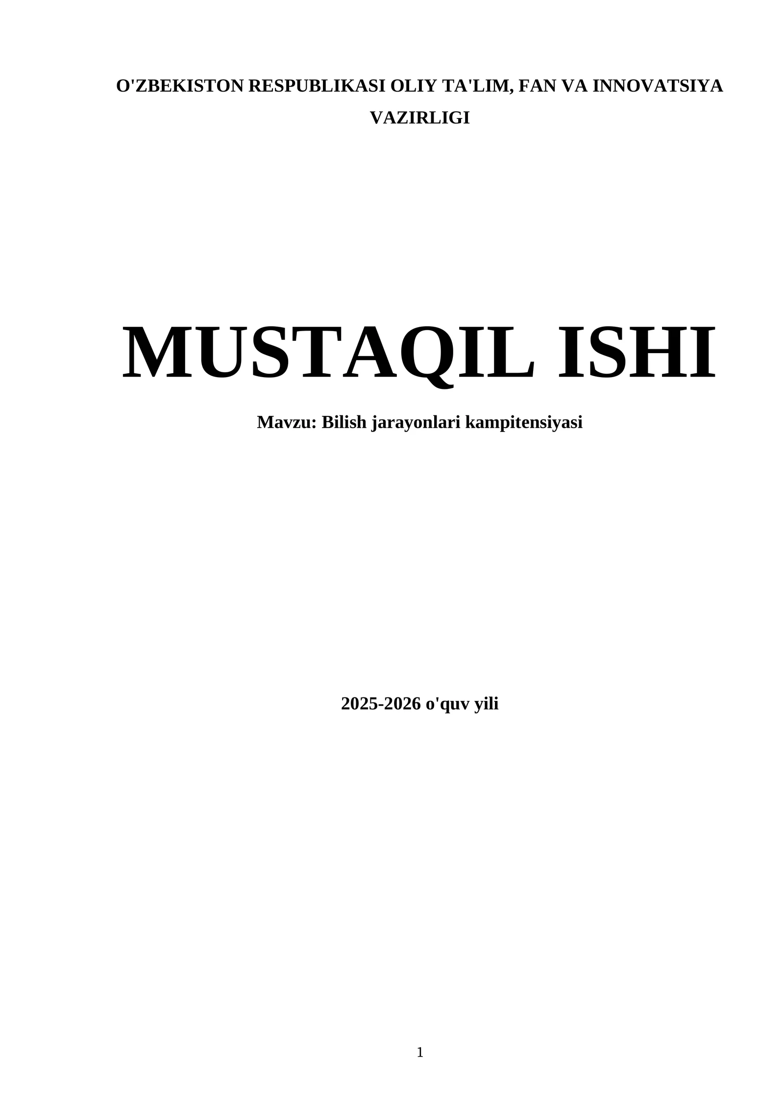 Bilish jarayonlari kampitensiyasi