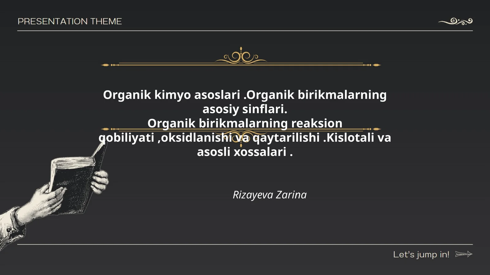 Organik kimyo asoslari.Organik birikmalarning asosiy sinflari