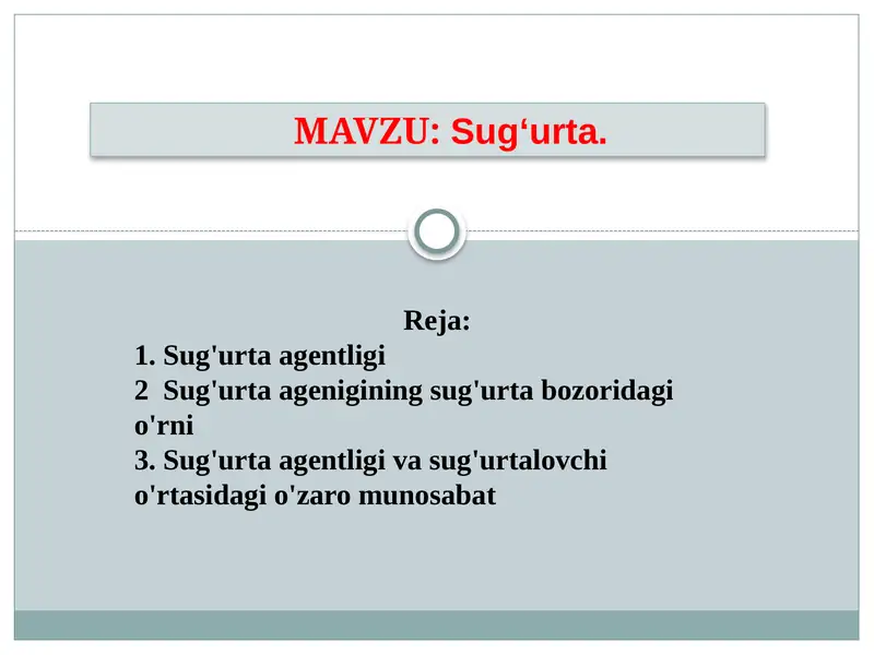 Sug‘urta.