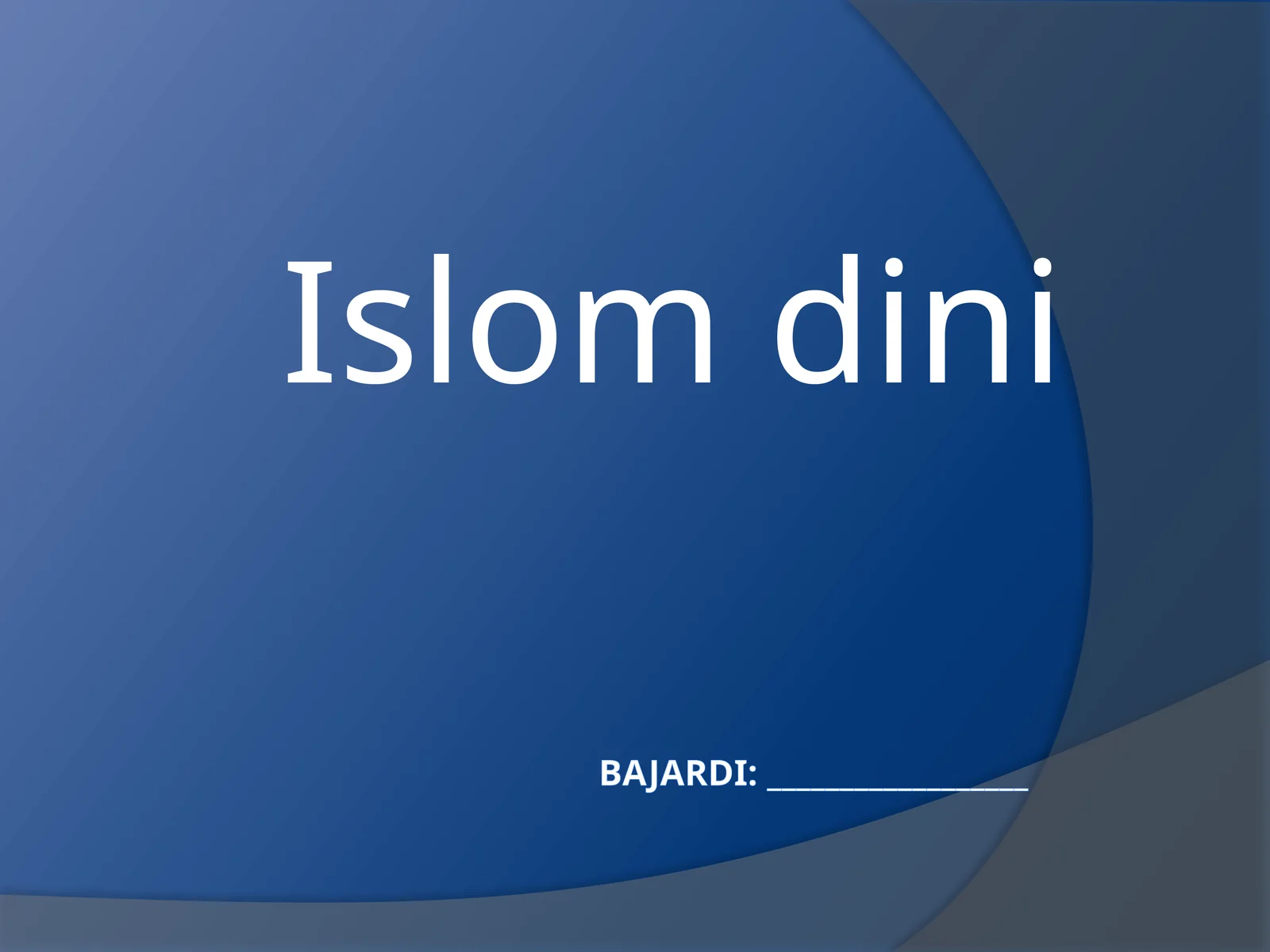 Islom dini