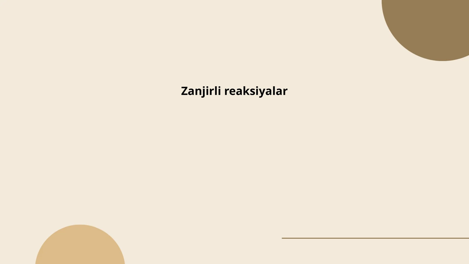 Zanjirli reaksiyalar