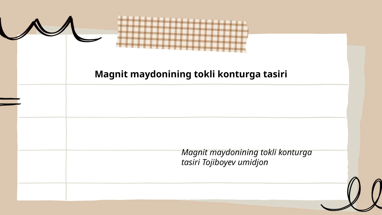 Magnit maydonining tokli konturga tasiri