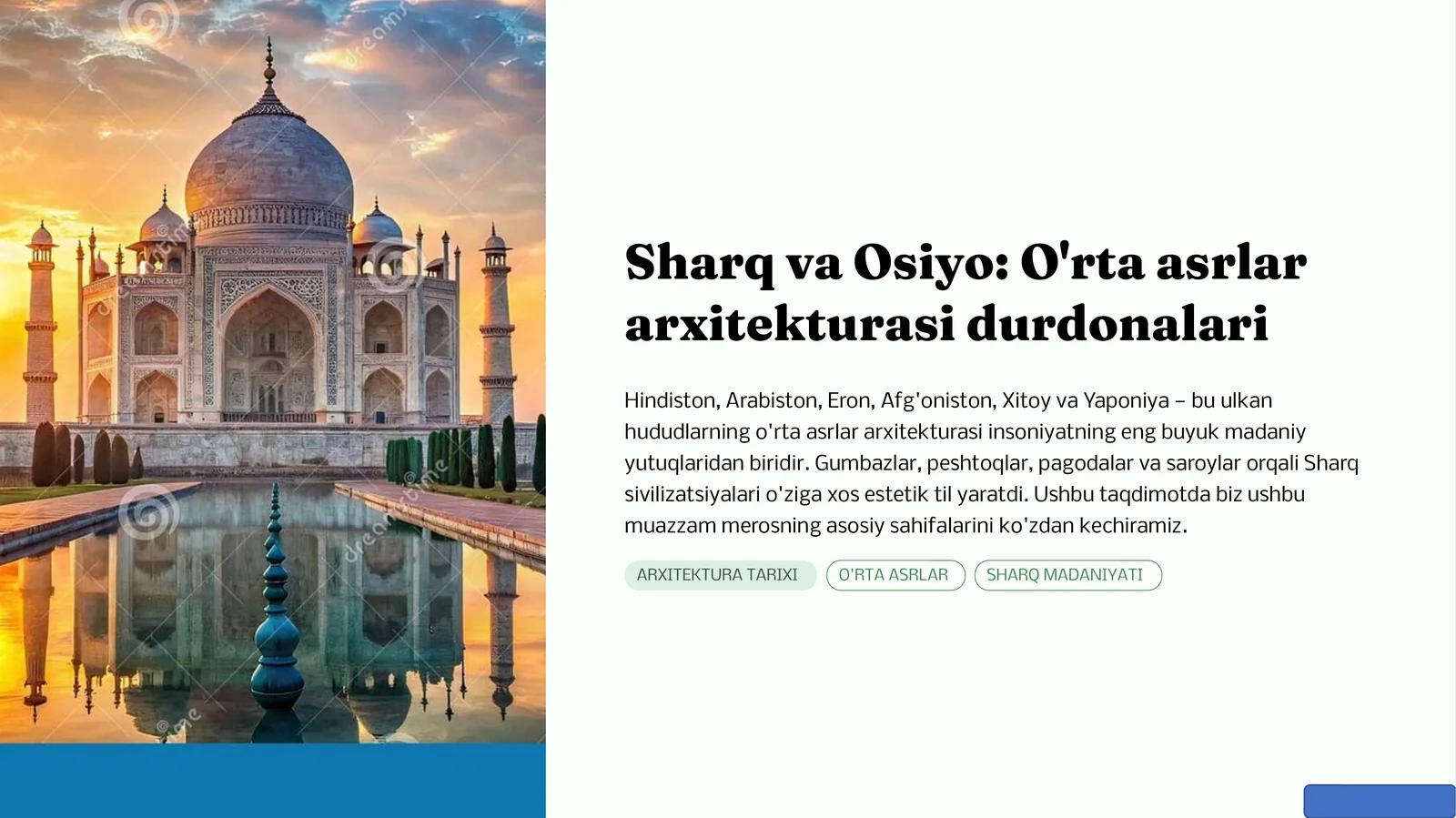 Sharq va Osiyo: O'rta asrlar arxitekturasi durdonalari.pptx