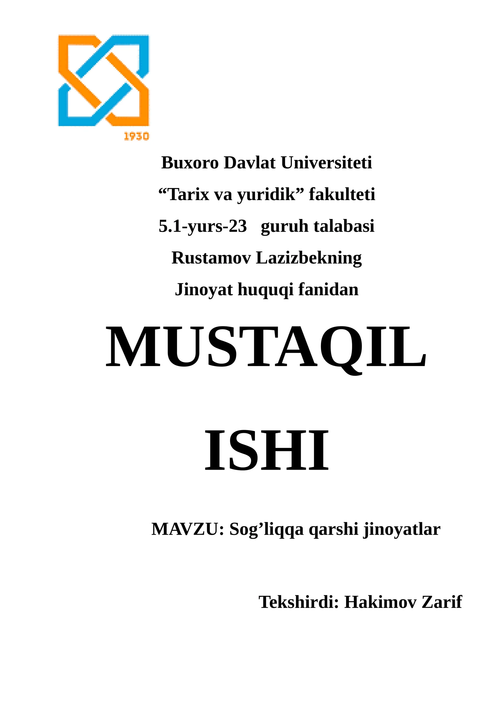 Sog’liqqa qarshi jinoyatlar