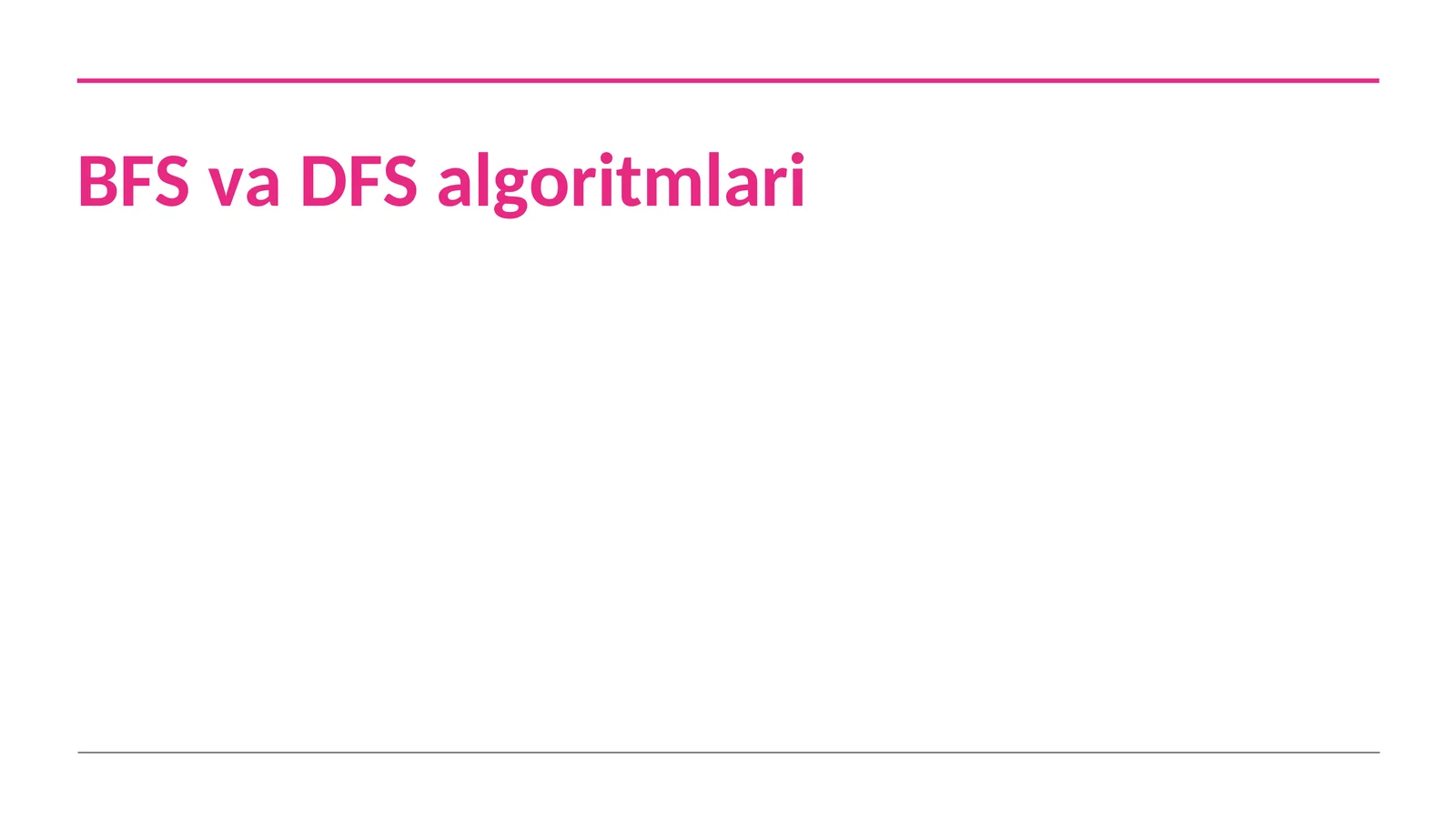 BFS va DFS algoritmlari