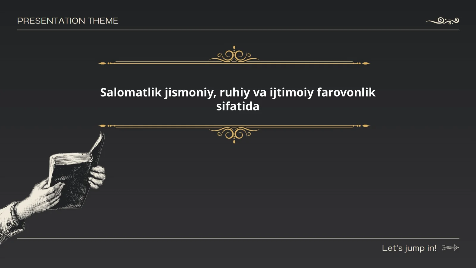 Salomatlik jismoniy, ruhiy va ijtimoiy farovonlik sifatida