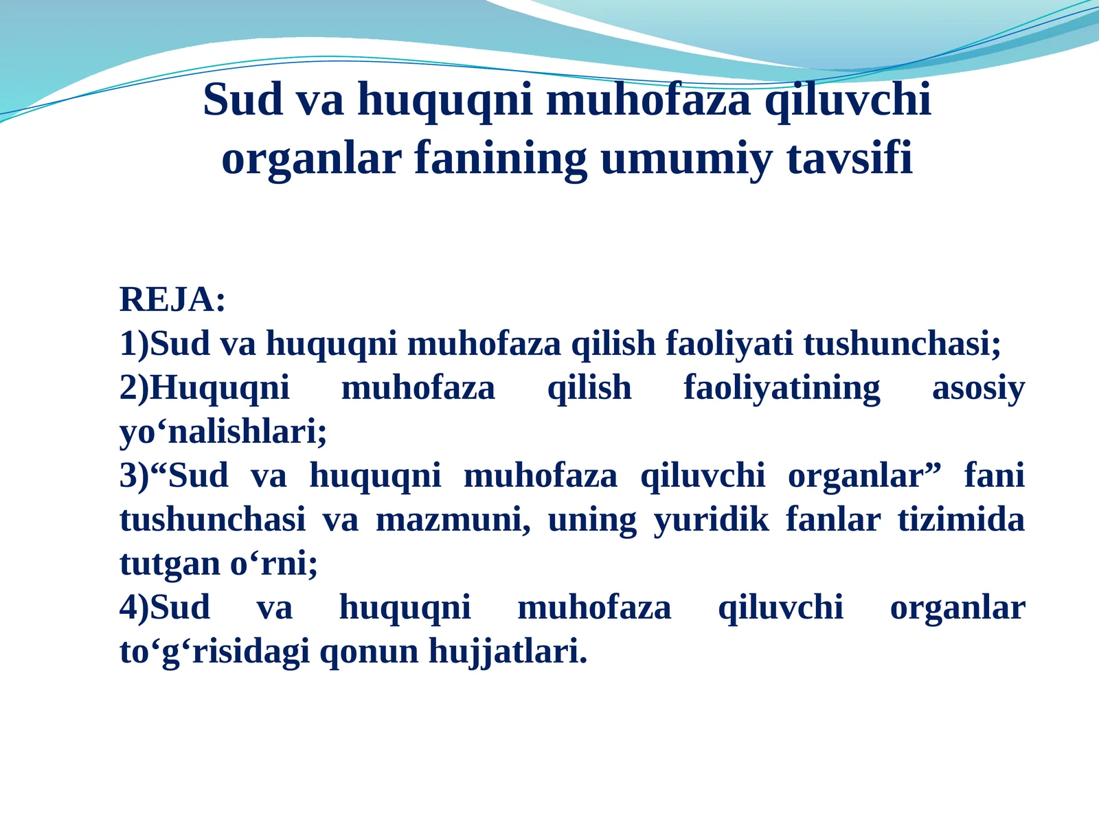 Sud va huquqni muhofaza qilivchi organlar