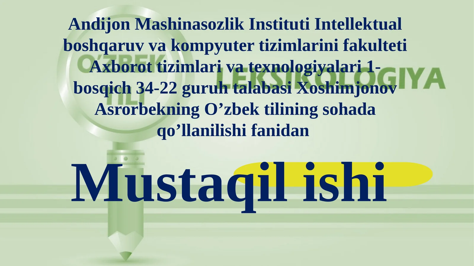 Leksikalogiya