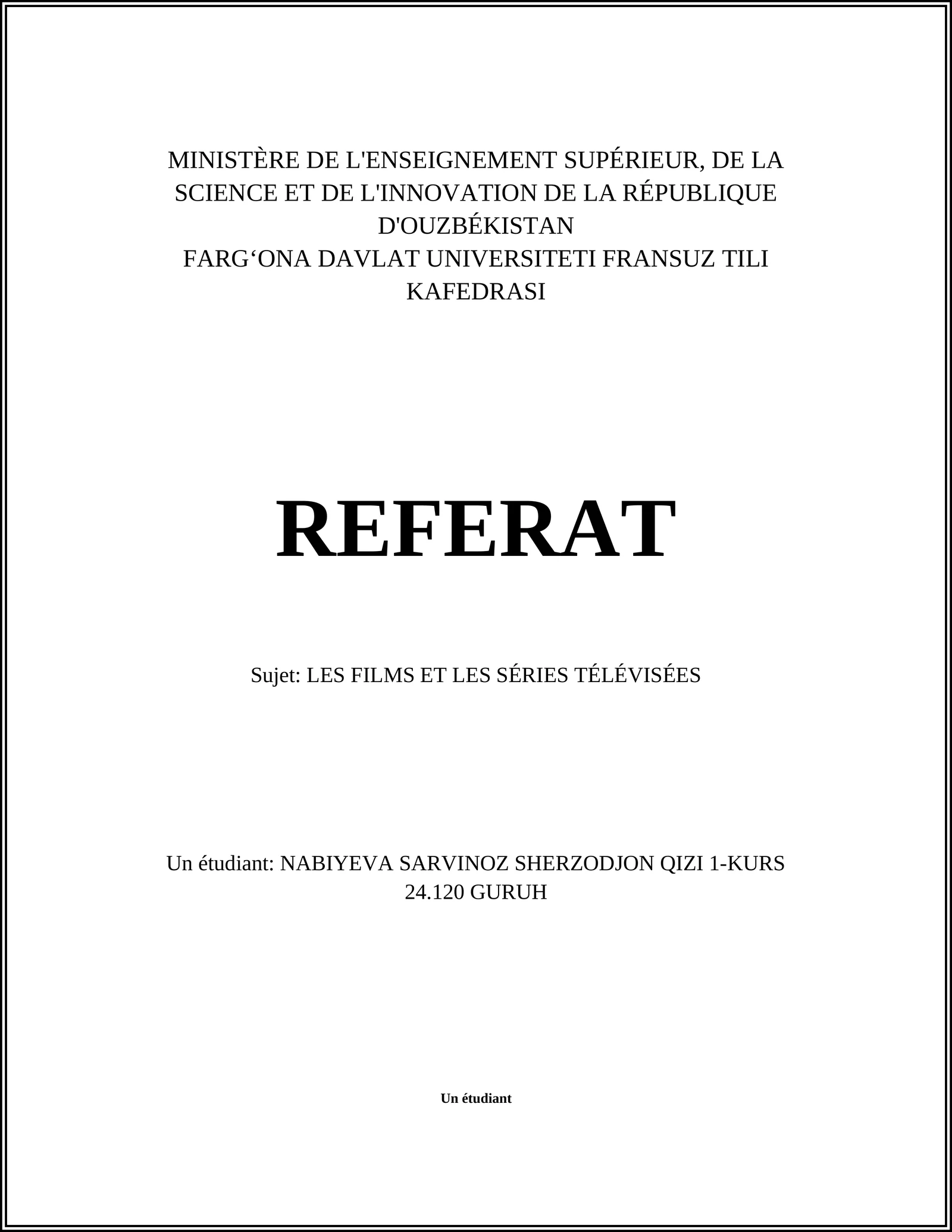 LES FILMS ET LES SÉRIES TÉLÉVISÉES