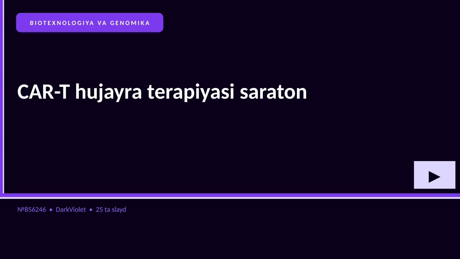 BIOTEXNOLOGIYA VA GENOMIKA