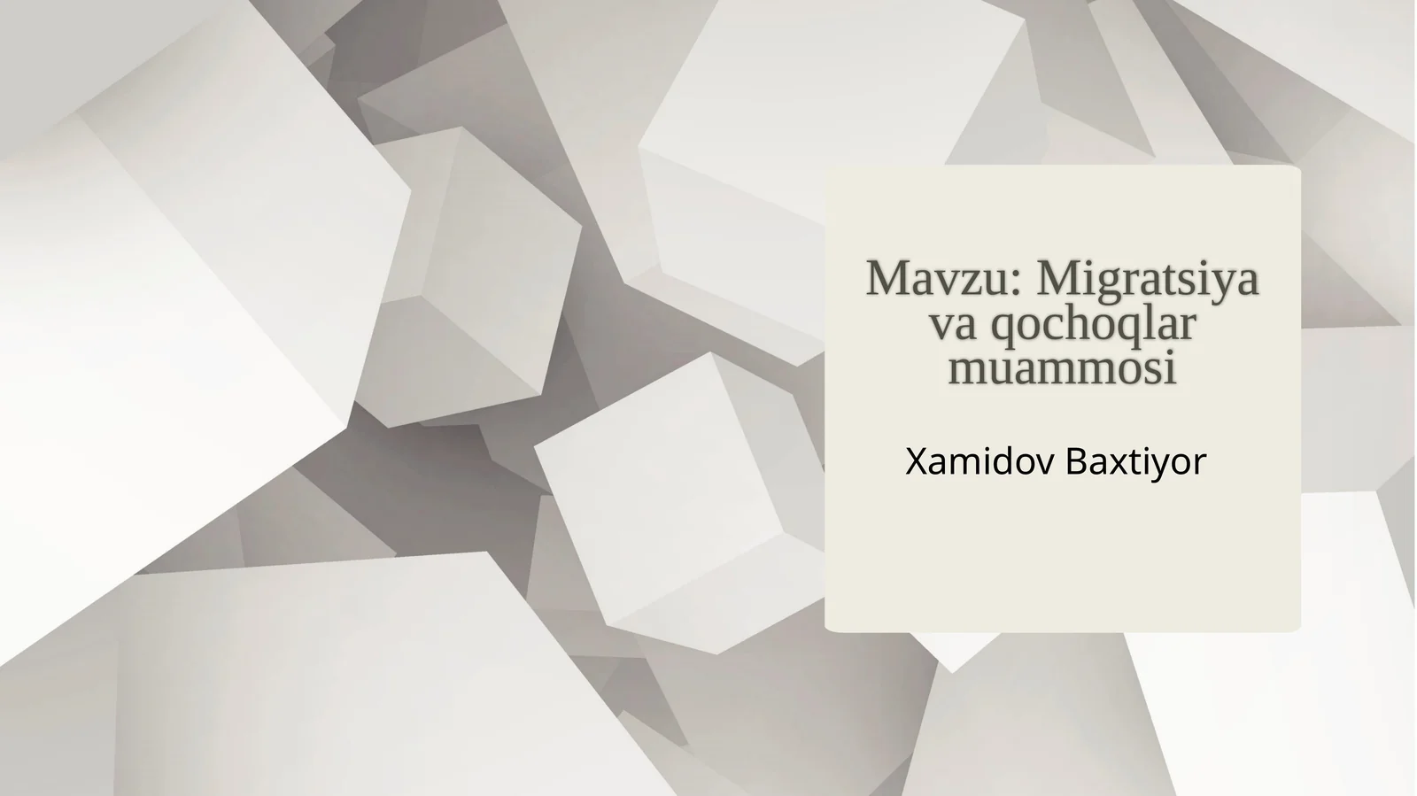 Migratsiyavaqochoqlarmuammosi
