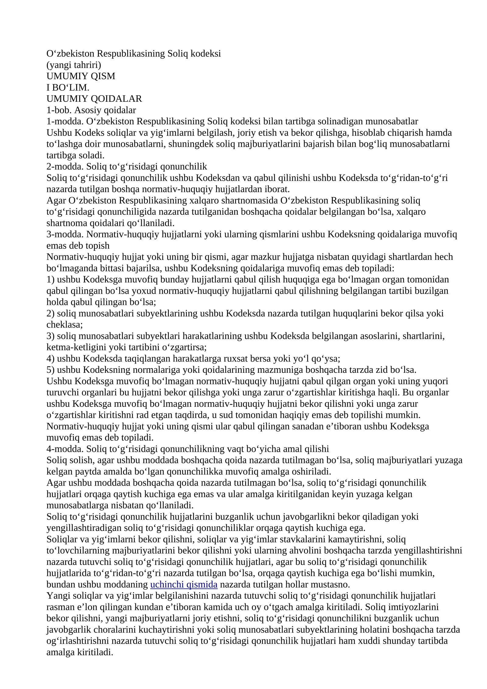 soliq kodeksi