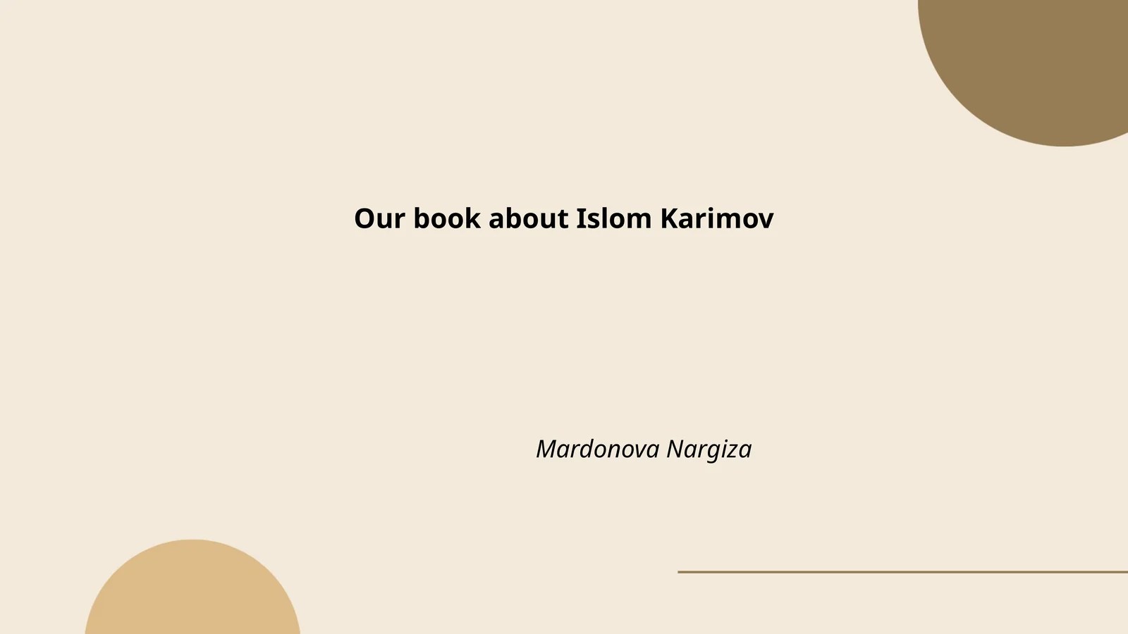 Our book about Islom Karimov