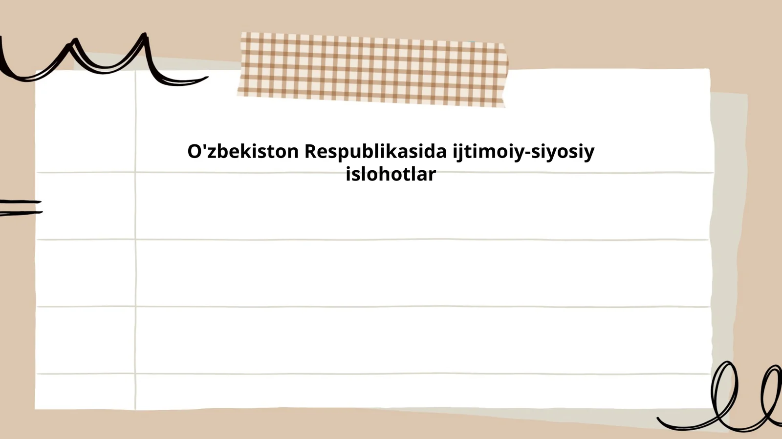 O'zbekiston Respublikasida ijtimoiy-siyosiy islohotlar