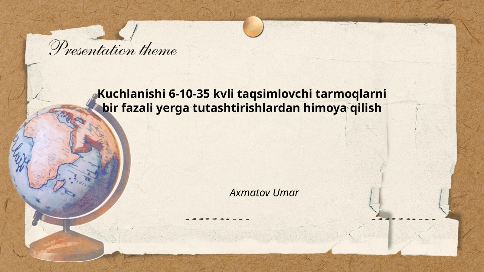 Kuchlanishi 6-10-35 kvli taqsimlovchi tarmoqlarni bir fazali yerga tutashtirishlardan himoya qilish