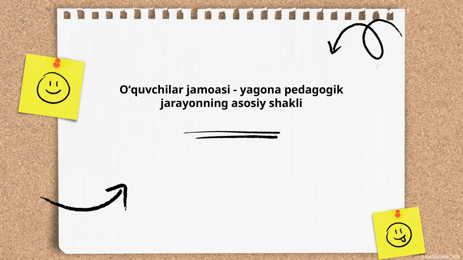 Oʻquvchilar jamoasi - yagona pedagogik jarayonning asosiy shakli