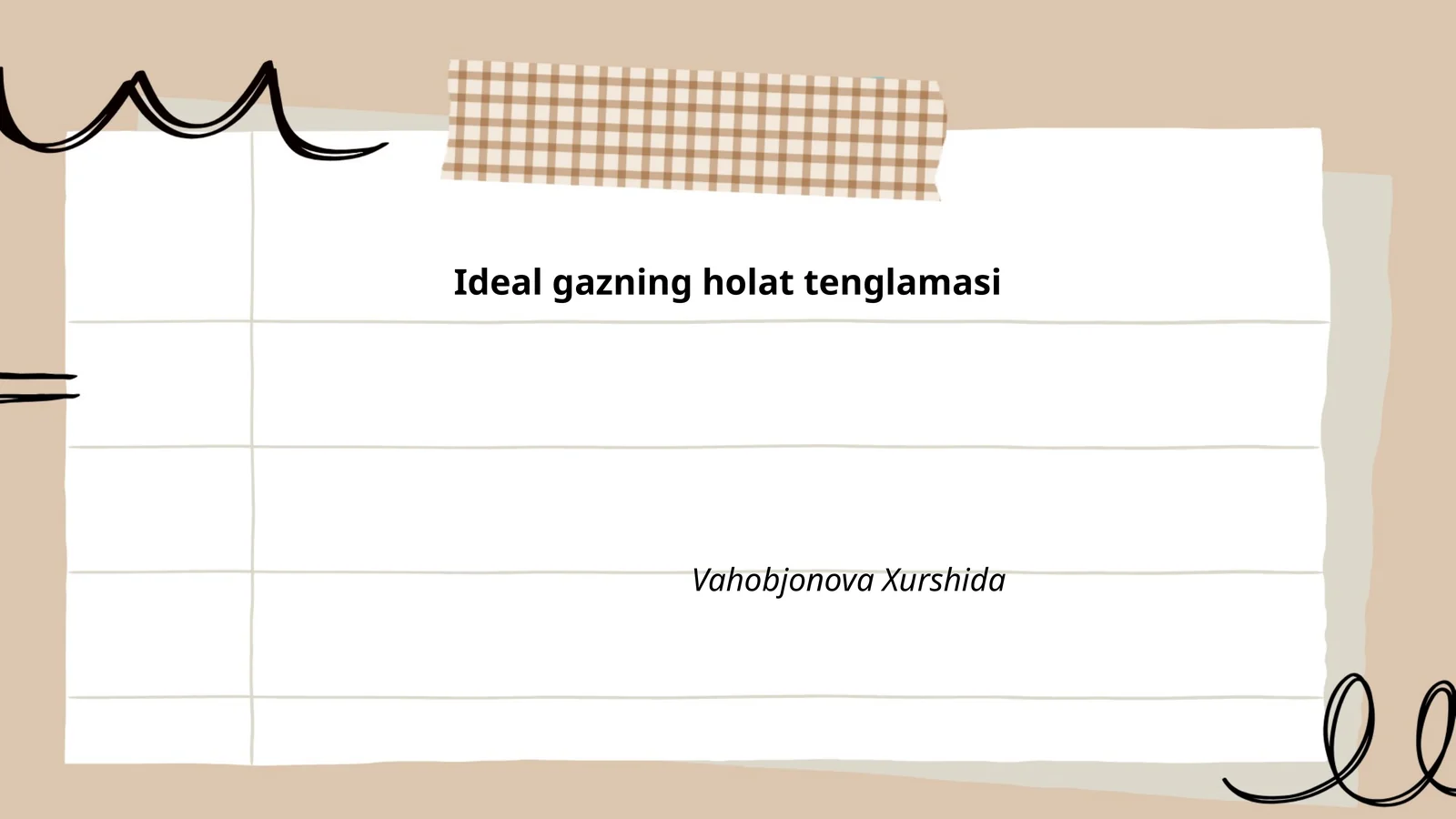 Ideal gazning holat tenglamasi