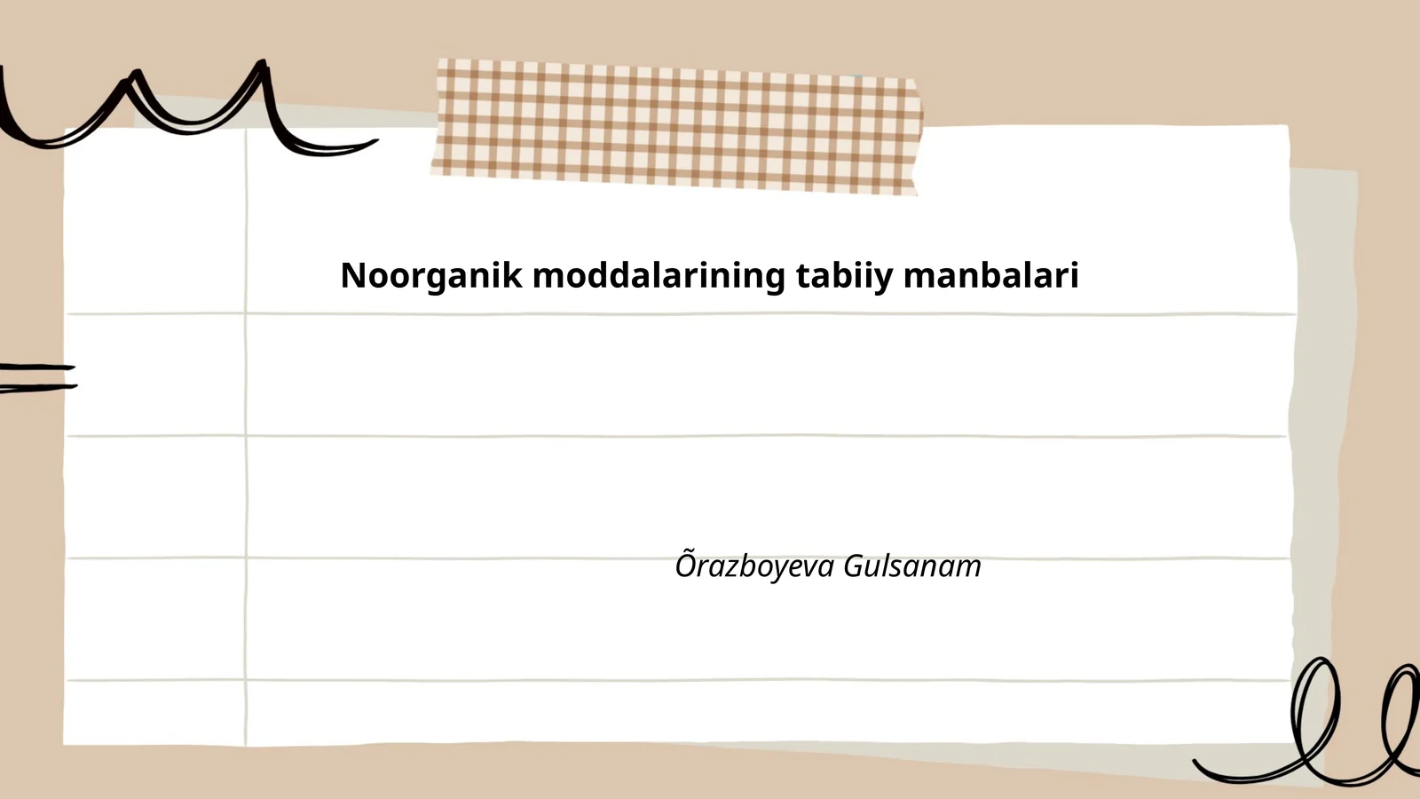 Noorganik moddalarining tabiiy manbalari