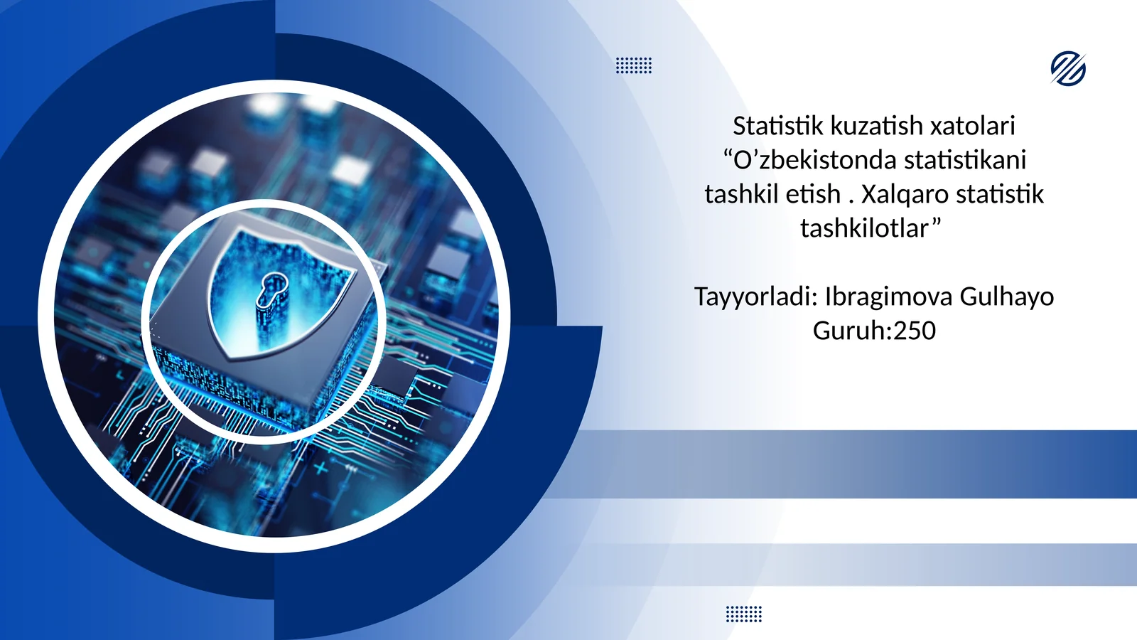 Statistik kuzatish xatolari “O’zbekistonda statistikani tashkil etish . Xalqaro statistik tashkilotlar”