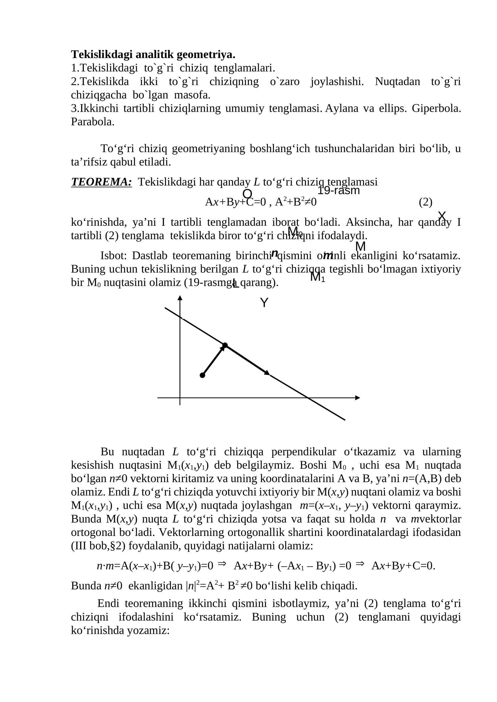 Tekislikdagi analitik geometriya